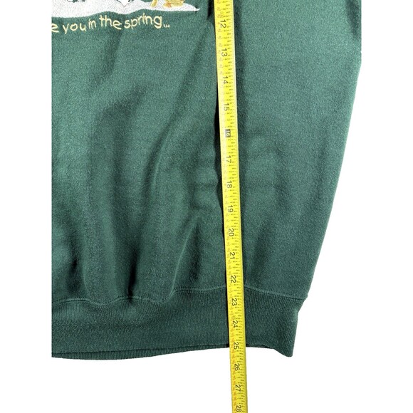 Vintage Top Threads Green Crewneck Sweatshirt Birdhouse Embroidery Cozy Casual - Picture 4 of 6